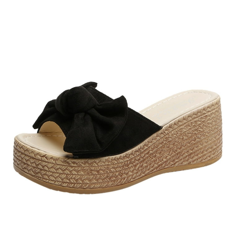 Espadrilles for Women Well Made Sandals Women Wide Stylish Affordable Chanclas Para Mujer Comfortable Deals Today Black 40 Walmart