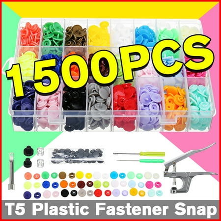375 Sets/1500 Pcs T5 Copper Press Studs Plastic Resin Snap Fasteners Poppers Buckle clasp clamp Sewing Clothing (Best Home Rosin Press)