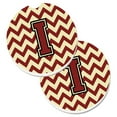 thumbnail image 1 of Letter I Chevron Maroon & Gold Set of 2 Cup Holder Car Coaster, 1 of 1