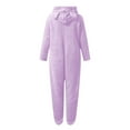thumbnail image 6 of UQJfacai Girls Fleece Onesie Jumpsuit with Eye Mask Kids Warm Sherpa Romper One Piece Zipper Hooded Cute Loungewear 5-15 Years, 6 of 7