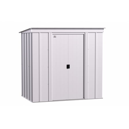 Arrow Classic 6 x 4 x 6 ft Flute Grey Steel Storage Shed
