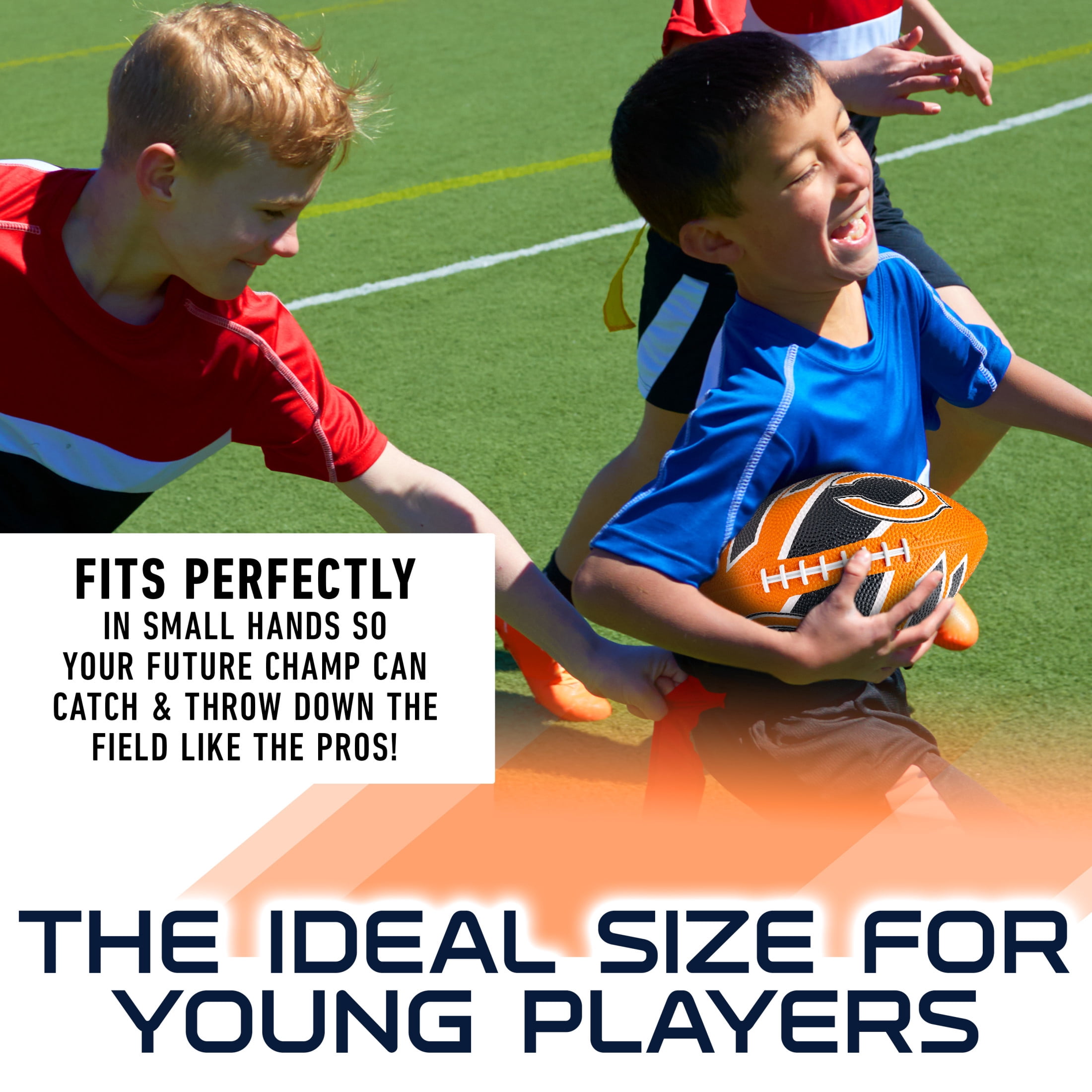 Franklin Sports NFL Chicago Bears Football - Youth Football -  Mini 8.5" Rubber Football - Perfect for Kids - Team Logos and Colors!