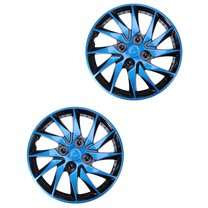 GOOHOCHY Wheel Cover Hubcap Blue PP 2Pcs For Daily Use 14 Inch