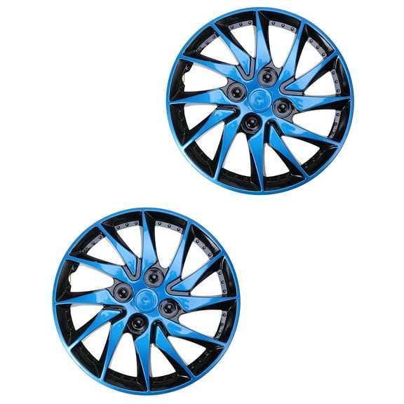 GOOHOCHY Wheel Cover Hubcap Blue PP 2Pcs For Daily Use 14 Inch