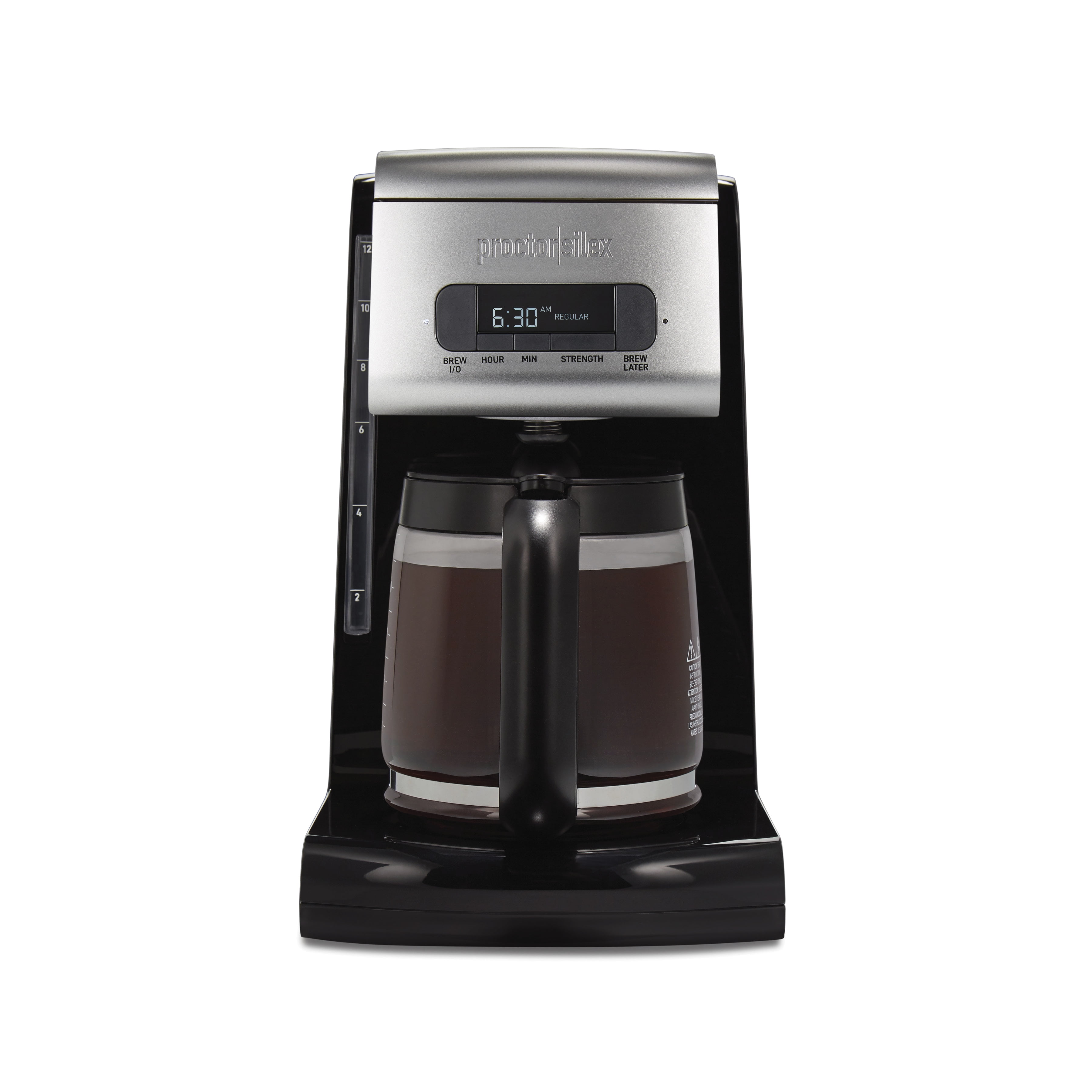 Proctor Silex Front Fill Programmable Coffee Maker, Glass Carafe, 12