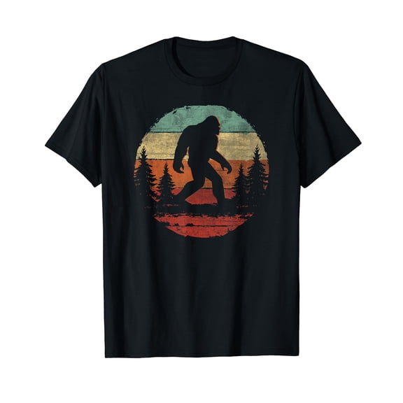 Retro Vintage Bigfoot Shirt Hide and Seek Short Sleeve Black T-Shirt
