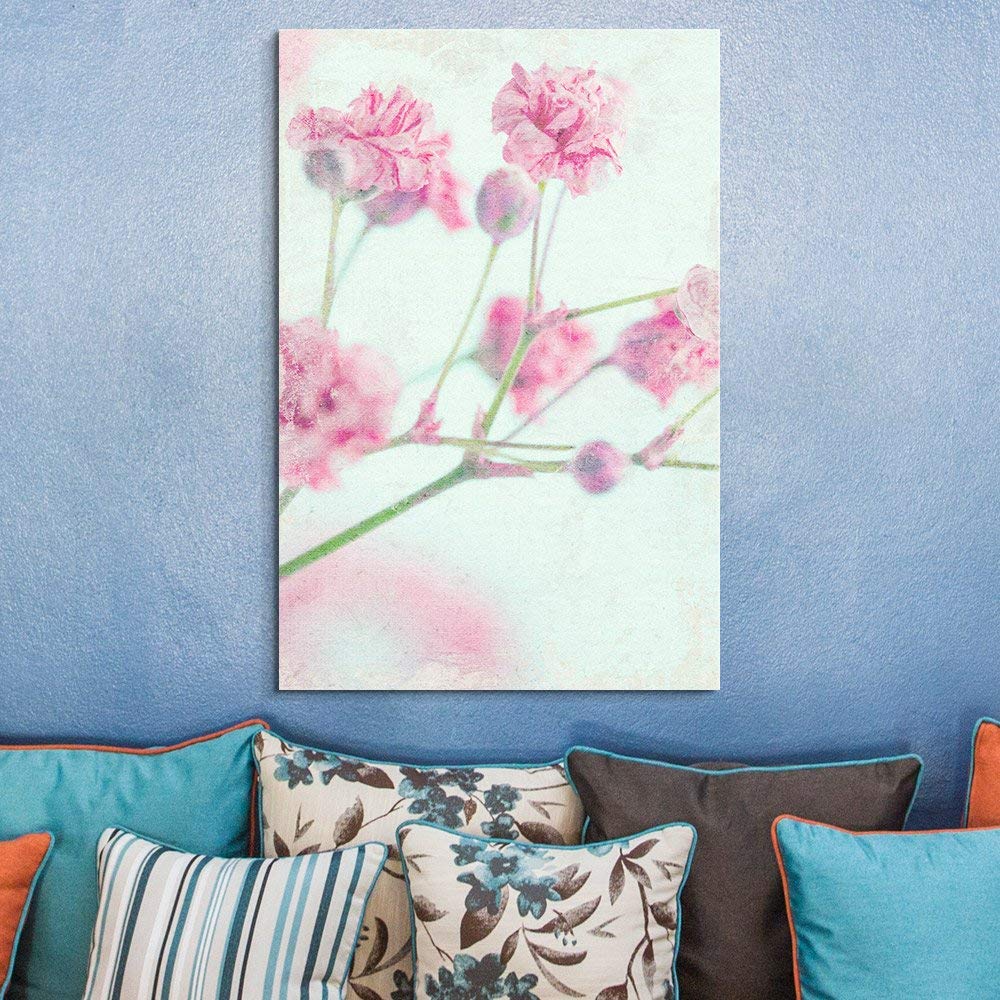 Wall26 Canvas Wall Art Vintage Style Pink Flowers Giclee Print