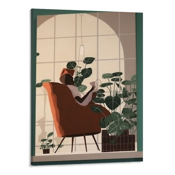 COMIO African American Black Woman Bathroom Wall Art Canvas Poster Decorative , Boho Woman Art Canvas, Black Girl Art Wall Decor For Bathroom Bedroom Modern Wall Decor - 16×20 inch