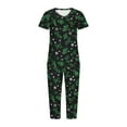thumbnail image 4 of Censtreet Christmas Women's Pajama Set Short Sleeve Shirt and Capri Pants Sleepwear Pjs Sets with Pockets Multiple choices for families, 4 of 5