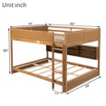 thumbnail image 2 of Harper & Bright Designs Bunk Bed Queen over Queen with Storage Cabinets, Queen Wood Bunk Bed Frame with Charging Station, Guardrails and Ladder, Wheat, 2 of 9