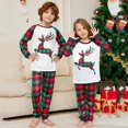 thumbnail image 2 of Conjunto de pijama de Navidad para padres e hijos, ropa de dormir de manga larga con cuello redondo y estampado a cuadros de alce de dibujos animados, novedad de 2023, 2 of 3