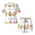 thumbnail image 4 of Naloa Cactus Gnome Women's Short-Sleeved Pajama Set, Loungewear, Summer pajamas, Breathable Cozy - X-Large, 4 of 9