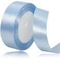 thumbnail image 1 of LAICAIW Solid Color Light Blue Satin Ribbon, 1 Inches x 25 Yards Fabric Satin Ribbon for Gift Wrapping, Crafts, Hair Bows Making, Wreath, Wedding Party Decoration and Other Sewing Projects, 1 of 7