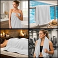 thumbnail image 4 of RIVERSIDE 3 Piece Cotton Towel Set Bath 27x54 and Hand 16x28 Towel with Washcloth 12x12, Lightweight & Soft - White, 4 of 8