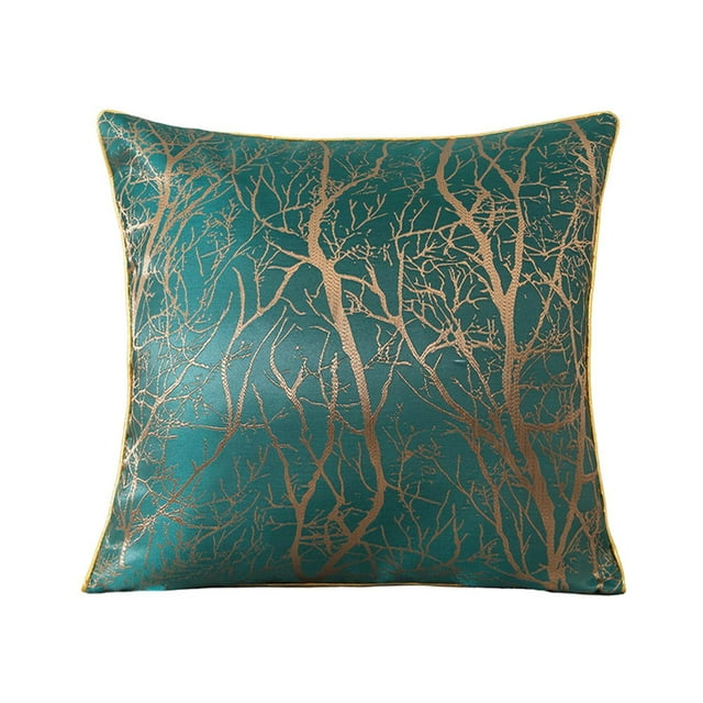 Funda de almohada decorativa Macarena cuadrada 45 cm x 45 cm verde para interior y exterior