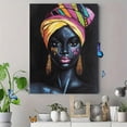 thumbnail image 4 of African Woman Headwrap Canvas Painting， Suitable for Living Room， Bedroom， Office， Hallway， and Dining Room Decoration., 4 of 8