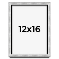 12x16 Frame Brushed Silver Solid Wood Picture Frame | 0.75 Inch Moulding Width | Rabbet Depth 0.75