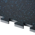 thumbnail image 2 of 0.56 Inch Thick Gym Floor Mats, blocks 25 pcs, Hose, 25 Tiles Rubber Top with EVA Foam, Interlocking Puzzle Gym Mats for Gym, for garage gym kitchen workshop and commercial floor use, Black, 2 of 7