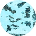 thumbnail image 1 of Ahgly Company Indoor Round Abstract Light Blue Modern Area Rugs, 7' Round, 1 of 4