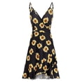 thumbnail image 3 of Vestido HUOGUO, sin mangas, cuello en V, estampado casual, para mujer, 3 of 5