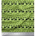 thumbnail image 1 of Soimoi Green Poly Georgette Fabric Tendril & Abstract Printed Fabric 1 Yard 42 Inch Wide, 1 of 5