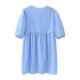thumbnail image 3 of Puntoco Vestido Corto Con Cordones De Manga Corta Abombada De Moda Suelta De Color Sólido Para Mujer Azul L,Regalos Para Mujer Joven, 3 of 3