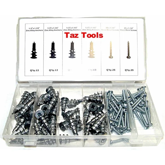 100 Pcs Metal Drywall Anchor Assortment Self Drilling Anchors With Screw Kit