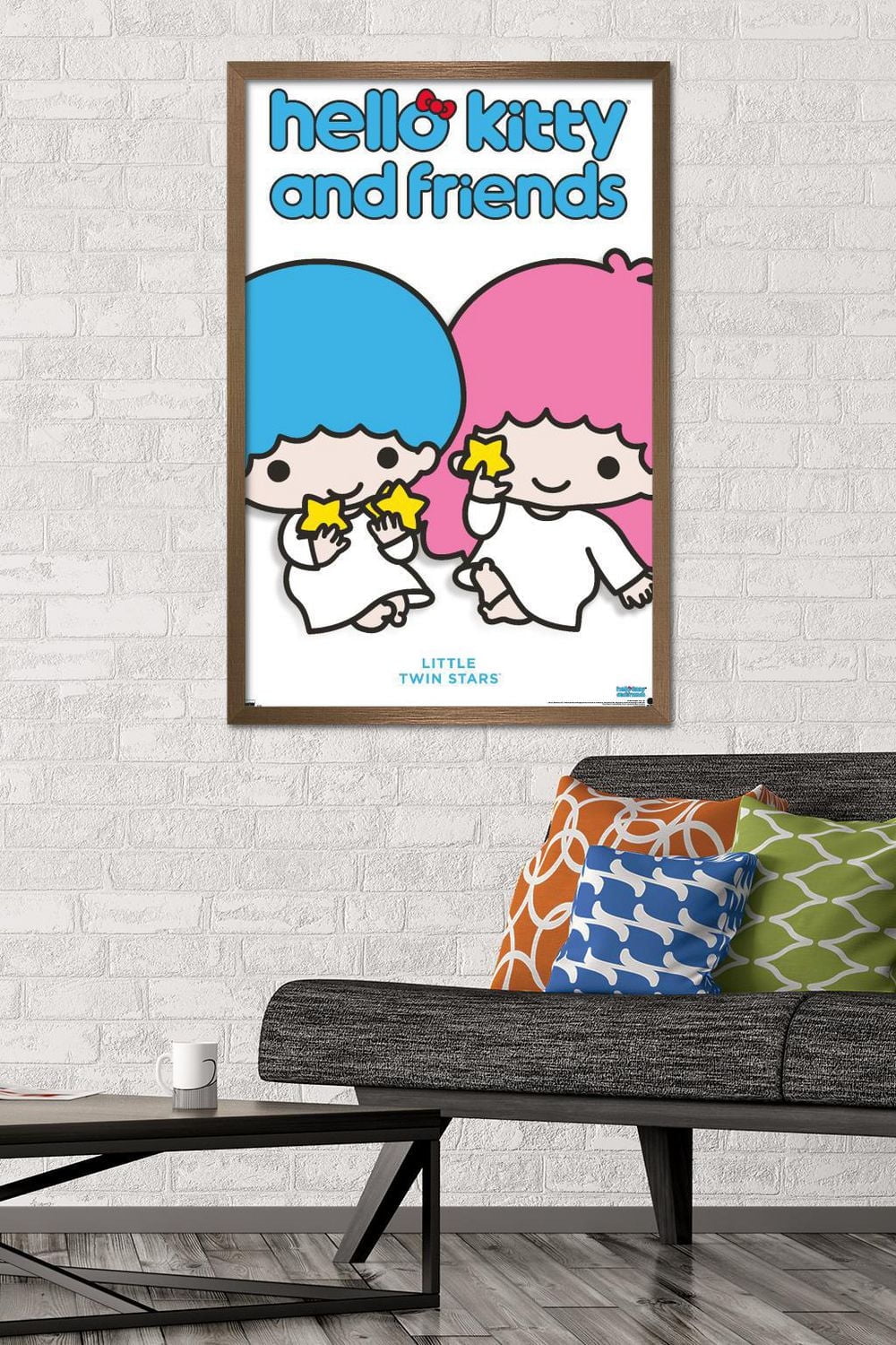 Hello Kitty and Friends: Hello - Little Twin Stars Feature Series Wall Poster with Pushpins, 22.375" x 34"