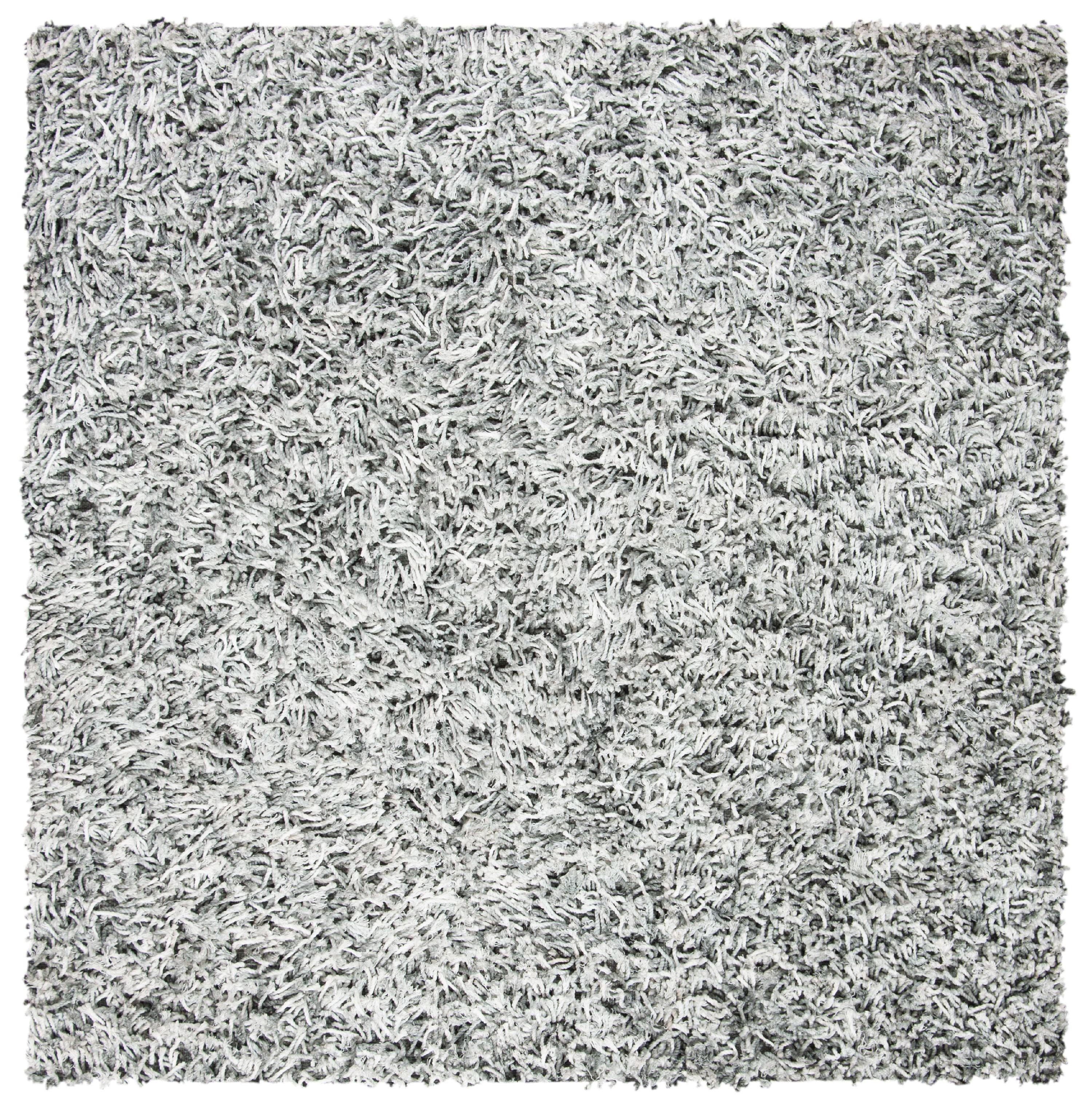 SAFAVIEH Rio Kynaston Solid Polyester Shag Area Rug, Grey/Ivory, 6' x 6' Square