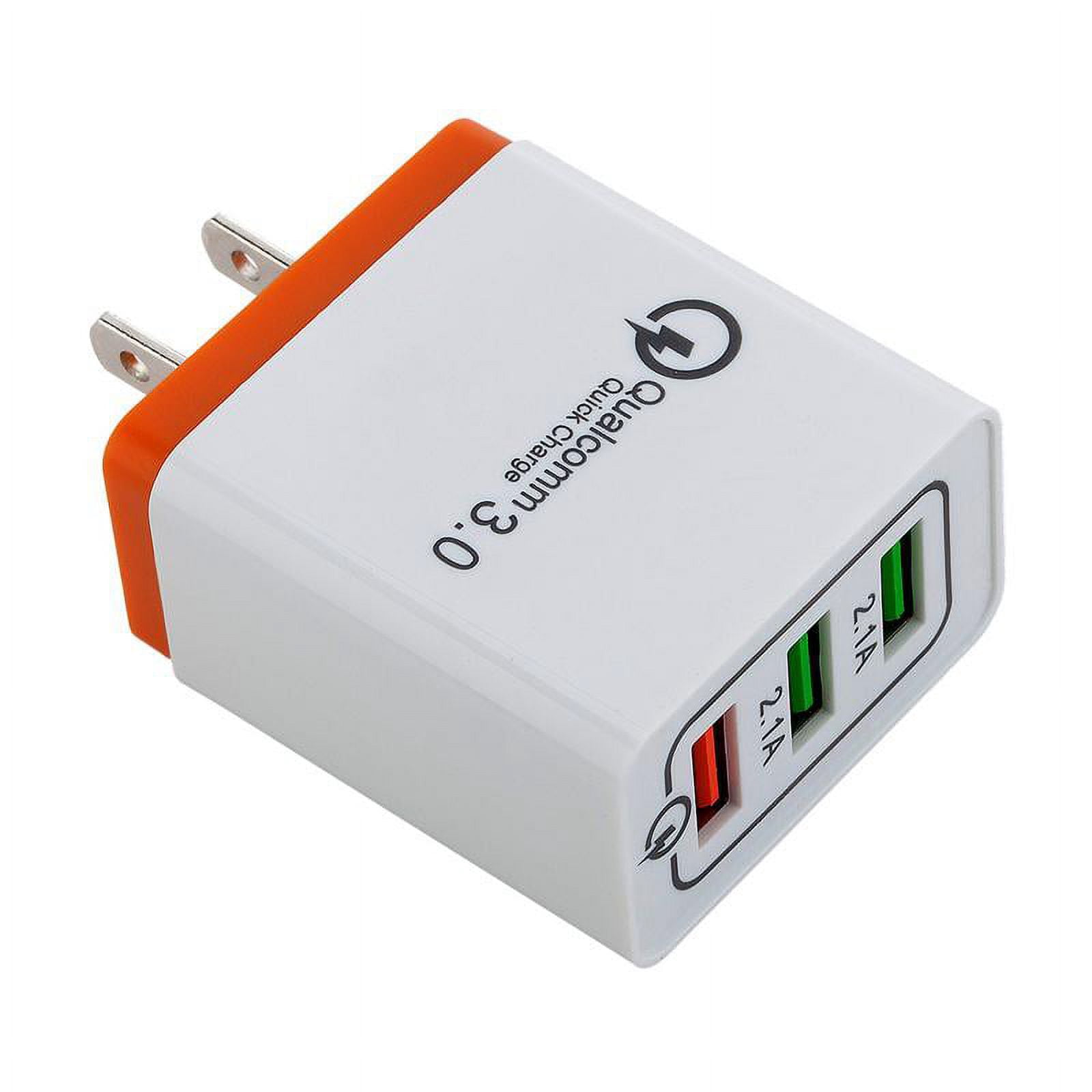 3-Port Quick Charge USB Wall Charger, FREEDOMTECH QC 3.0 USB Wall Charger Fast Qualcomm for iPhone X 8 Plus Samsung Galaxy Note 8, S8, S8 Plus, S7 S6 Edge+, Note 5/4/3, LG G5, G6 V20 Nexus 6, HTC 10