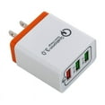 thumbnail image 3 of 3-Port Quick Charge USB Wall Charger, FREEDOMTECH QC 3.0 USB Wall Charger Fast Qualcomm for iPhone X 8 Plus Samsung Galaxy Note 8, S8, S8 Plus, S7 S6 Edge+, Note 5/4/3, LG G5, G6 V20 Nexus 6, HTC 10, 3 of 4