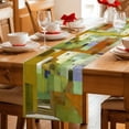 thumbnail image 5 of Table Runner - 48 Inch Long, Abstract Yellow Kitchen Dining Table Runner Dresser Scarves, Painting Buildings Geometric Modern Art Farmhouse Decor for Coffee Tables Wedding Party Banquet, 5 of 8