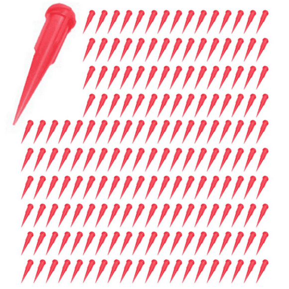 Plastic Tapered Pinhead Glue Dispenser Needle, 25 Gauge, 0.26mm Opening Size, Red (Pack of 2000)