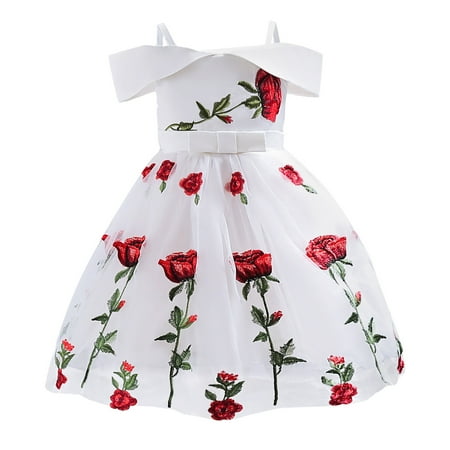 

Pimfylm Dresses For Girls Baby Toddler Girls Short Sleeve Dress purified cotton White 18-24 Months