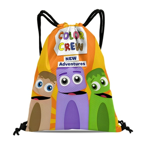 Babyfirst Color Crew-theme Drawstring Backpack Sports Gym Bag Water Resistant String Bag Cinch Bag，12‘’X16‘’（30X40cm）