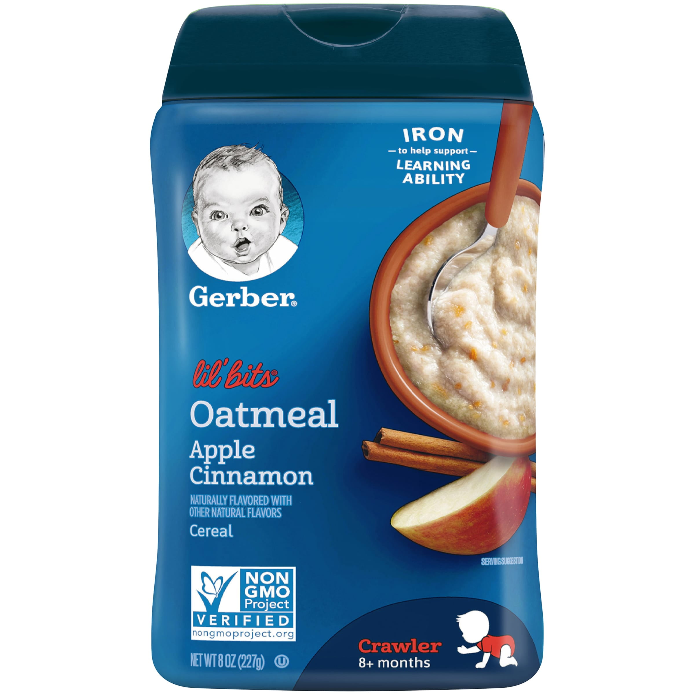 Gerber Lil' Bits Oatmeal Apple Cinnamon Baby Cereal, 8 oz