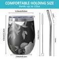thumbnail image 5 of Floral 12oz Stainless Steel Insulated Wine Tumbler with Lid and Straw – Double Wall Vacuum Mug for Hot & Cold Drinks, 304 Steel Interior, Sweat-Free Design,Thanksgiving,Christmas, Spring,Flower, 5 of 5