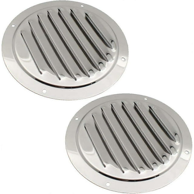 5" Round Louvered Vent, 316 Stainless Steel Marine Boat Vent Cover, 2pcs