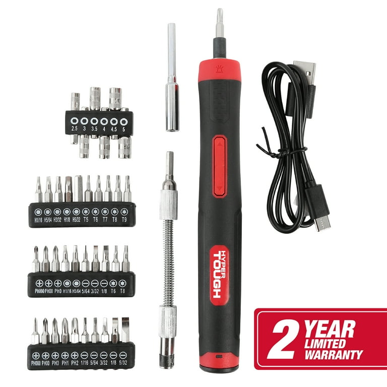 Hyper Tough 4 Volts 45-Piece Rechargeable Precision Screwdriver Set, Model  30009 