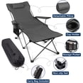thumbnail image 2 of Reclining Beach Chair for Adults, 6-Legged Camping Chair with Foot Rest, Grey, 2 of 8