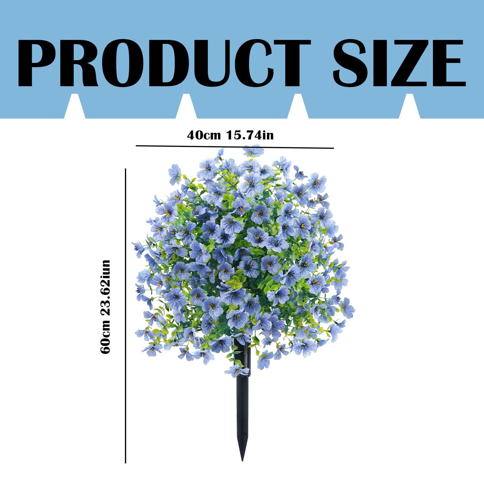 Artificial Plants Outdoor, Red Geraniums Artificial Flowers, Ongmies Artificial Greenery with Garden Stake – 22" Faux Shrubs for Outdoor, Porch & Wedding Decor, 1 Artificial Violet Stake