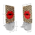 thumbnail image 7 of PhooArto Leopard Print and Red Lips Plug in LED Night Light Auto Sensor Dusk to Dawn Decorative Night for Bedroom, Bathroom, Kitchen, Hallway, Stairs, Baby's Room, Energy Saving, 7 of 7