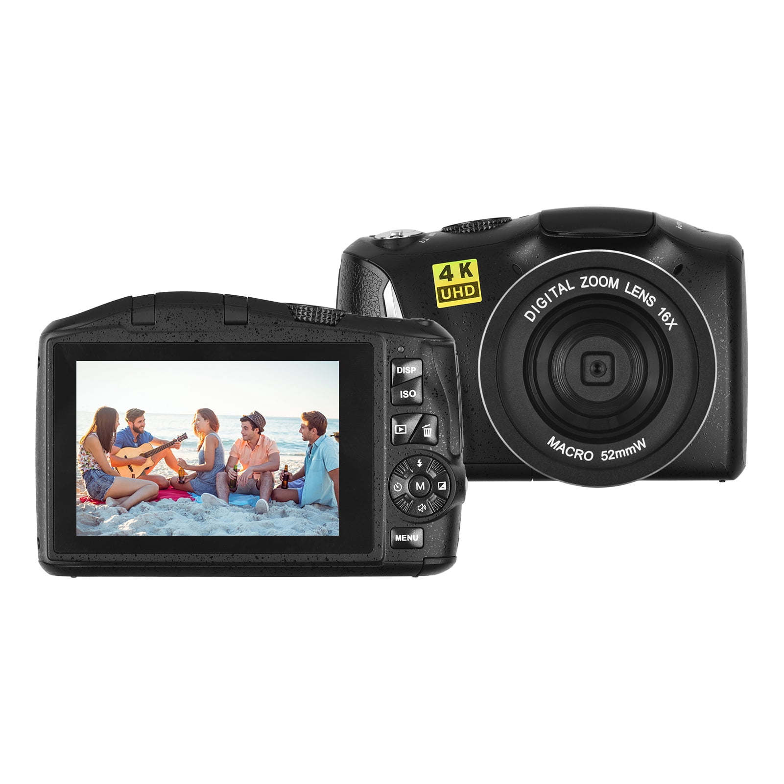 Mixfeer Multifunctional Digital 4K 16x 48MP Video Camcorder with 2 Batteries, Black