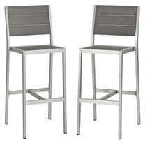 Afuera Living 30"" Patio Bar Stool in Silver Finish (Set of 2)