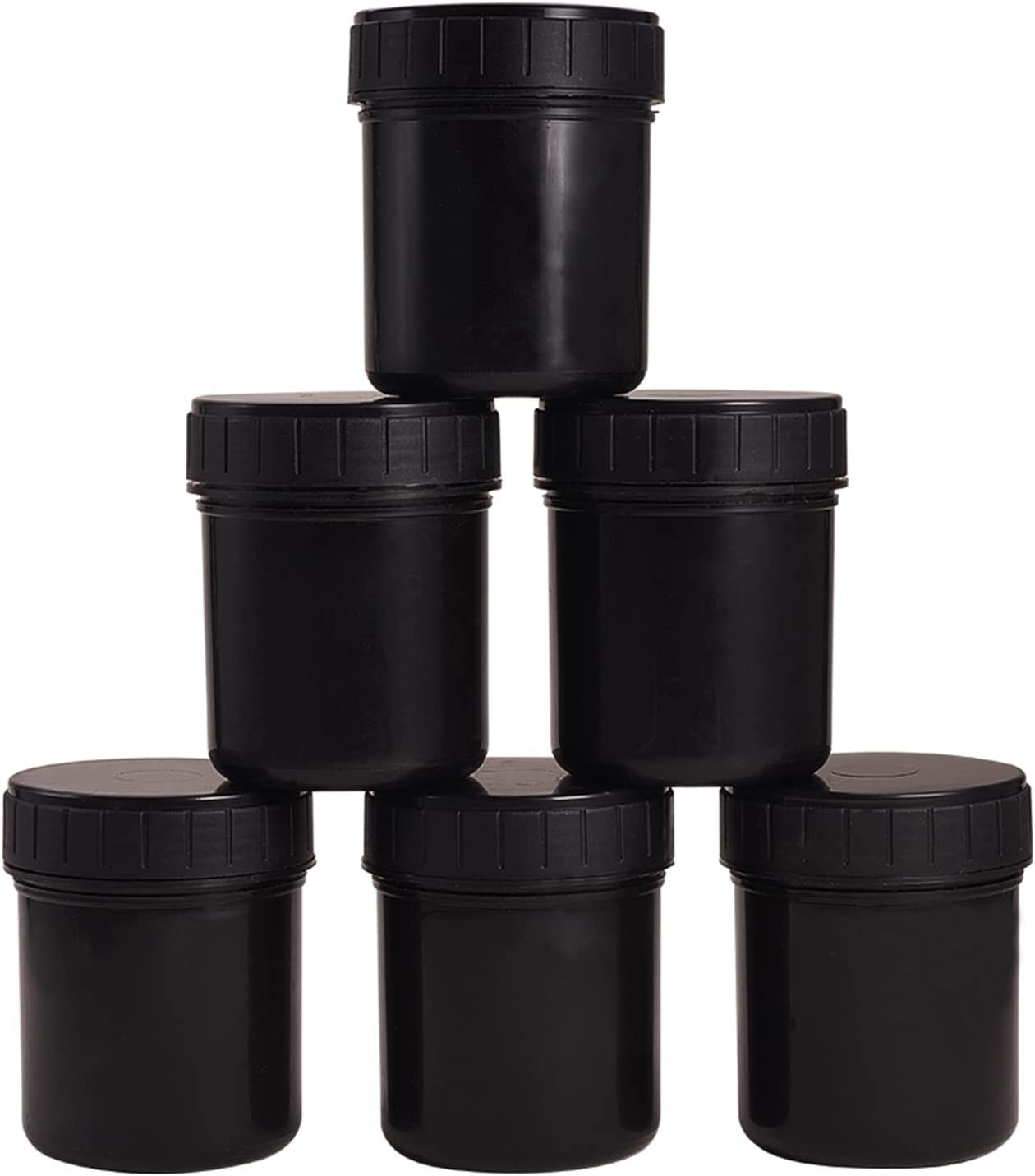 Plastic Paint Cans, 6 Pcs Black Empty Plastic Paint Jars Paint Storage