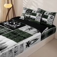 thumbnail image 2 of Manfei Jungle Deer Bear Zipper Twin Comforter Sets with Fitted Sheet and 2 Pillowcases,Camping Car Zipper Bedding Set,Olive Black,Reversible, 2 of 7