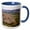 Blue/White, variant on 3drose, Usa, North Dakota, Medora. Theodore Roosevelt Np, Oxbow Overlook, 15oz Two-tone Green Mug