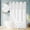 white, variant on Yiannan No Hook Slub Textured Shower Curtain with Snap-in PEVA Liner, Mesh Window - White, 71 x 74