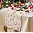 thumbnail image 2 of Christmas Table Runner 13x72 Inch, Pink Merry Christmas Trees Table Decors for Seasonal Winter Xmas Holiday Farmhouse Home Kitchen Dining Party, 2 of 7