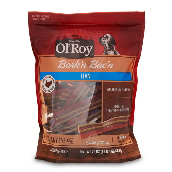 Ol' Roy Bark'n Bac'n Dog Treats, Lean, 25 oz